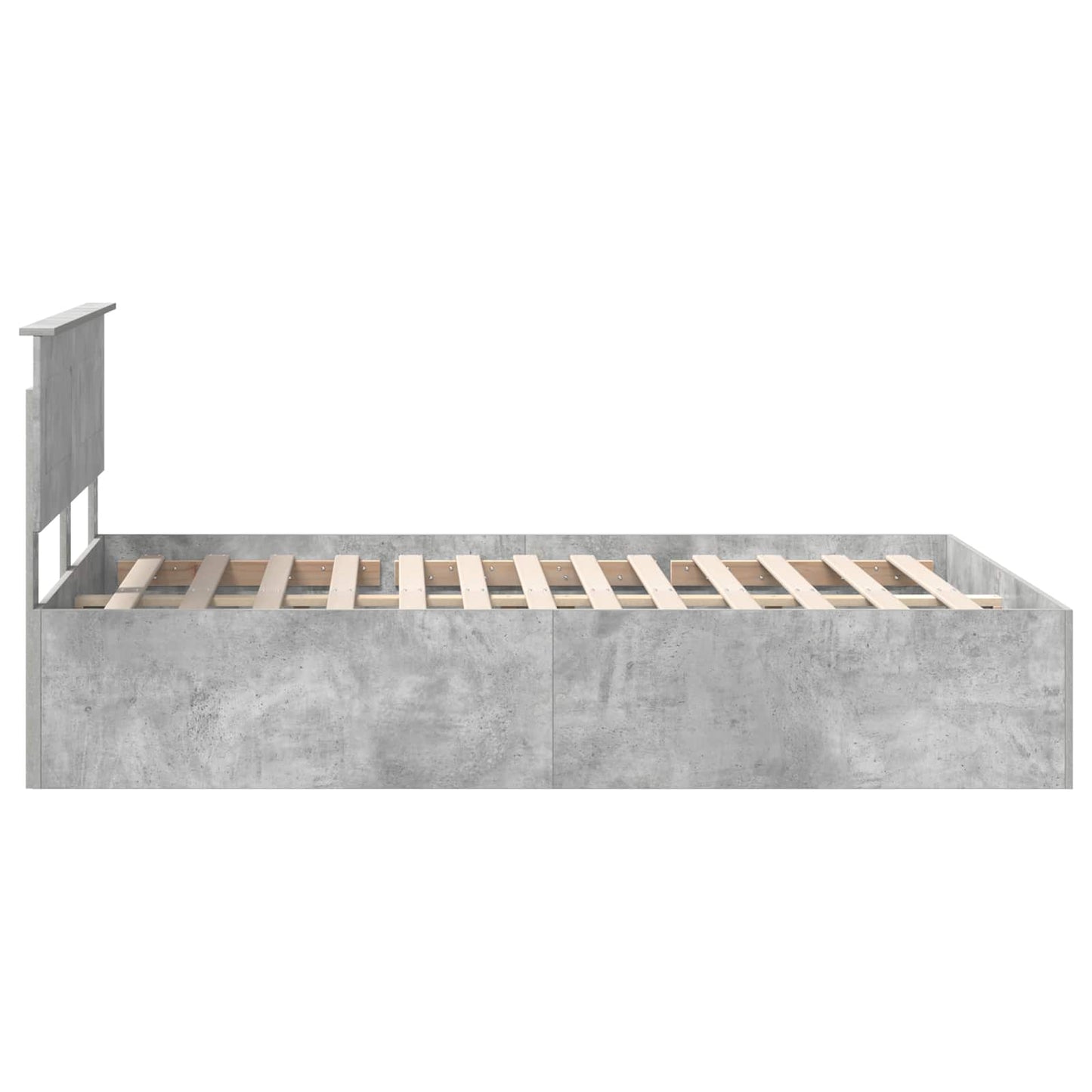 vidaXL Cadre de lit avec tête de lit gris béton 150 x 200 cm bois d'ingénierie