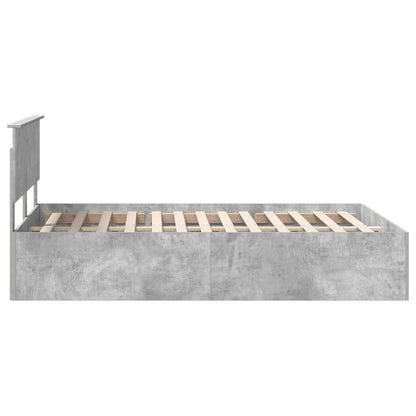 vidaXL Cadre de lit avec tête de lit gris béton 150 x 200 cm bois d'ingénierie