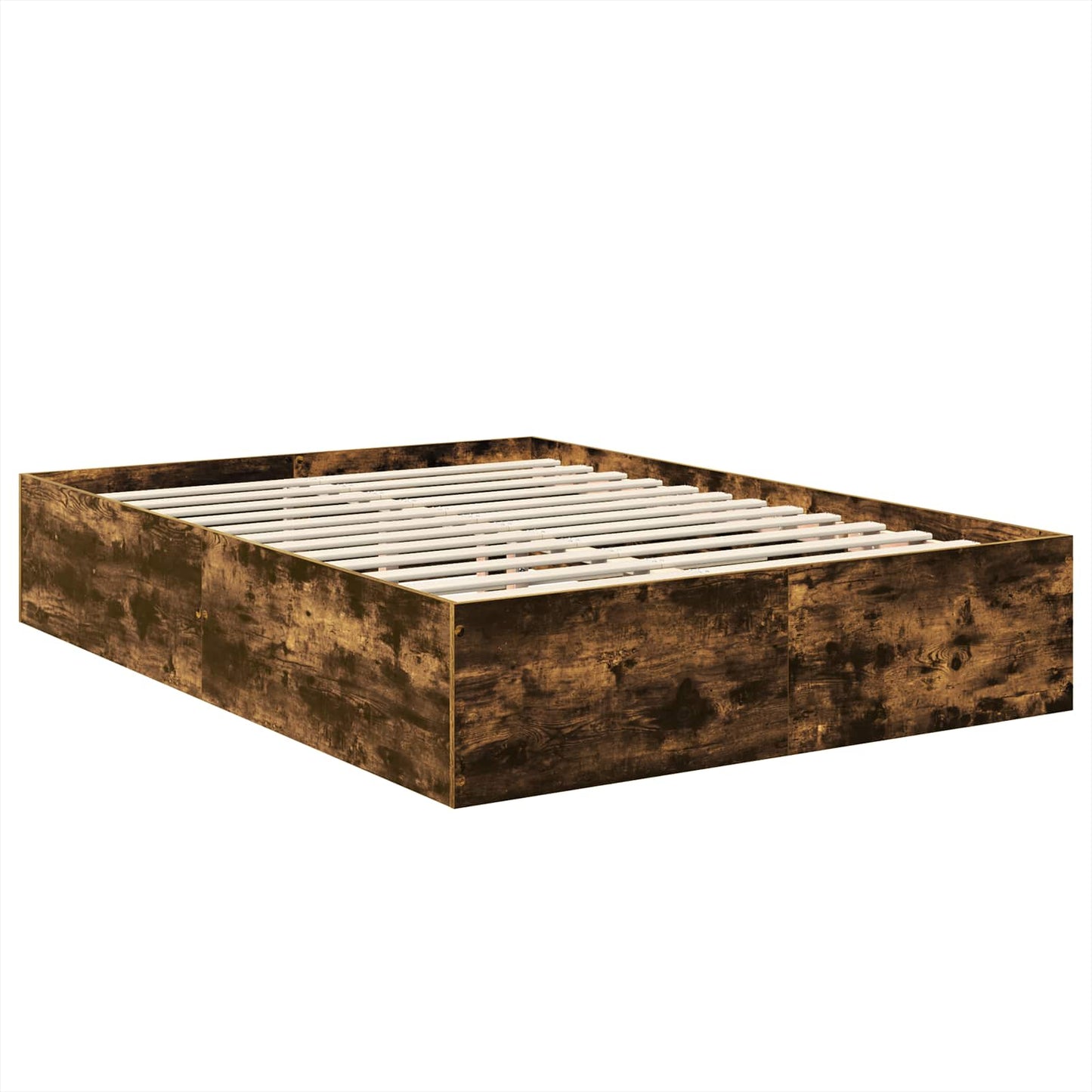 vidaXL Bettrahmen Geräucherte Eiche 150 x 200 cm Holzwerkstoff