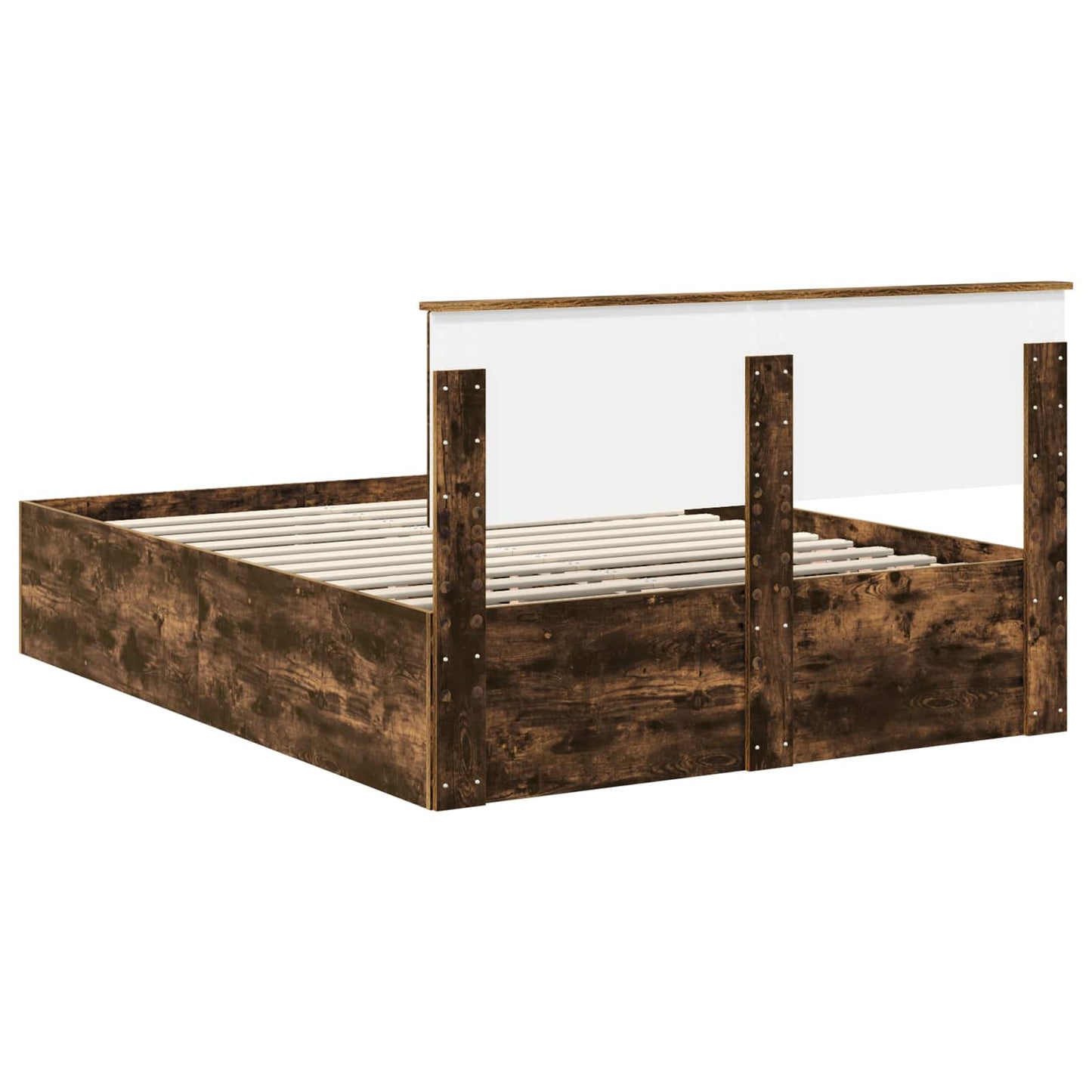vidaXL Bettrahmen Geräucherte Eiche 150 x 200 cm Holzwerkstoff