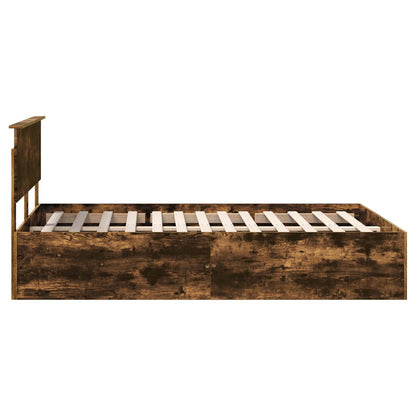 vidaXL Bettrahmen Geräucherte Eiche 150 x 200 cm Holzwerkstoff
