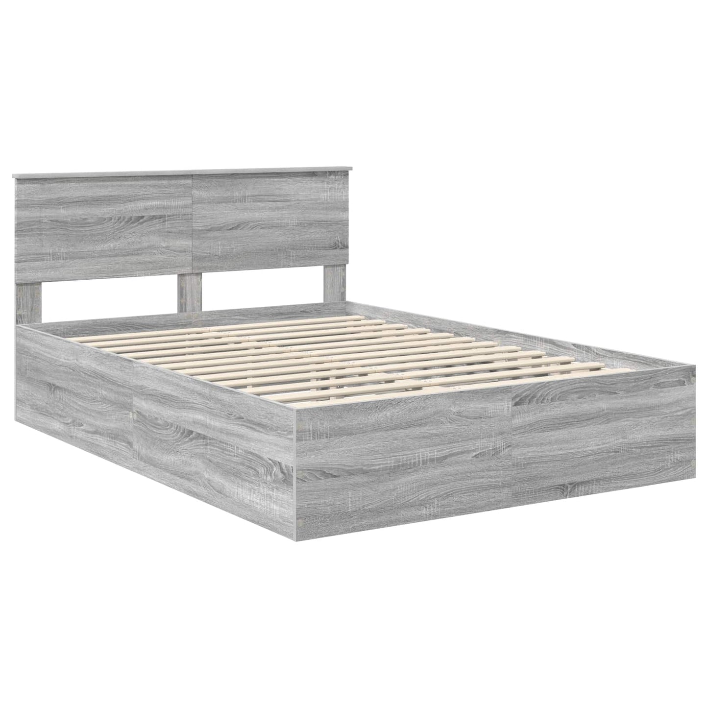 vidaXL Cadre de lit gris Sonoma 150 x 200 cm Bois d'ingénierie