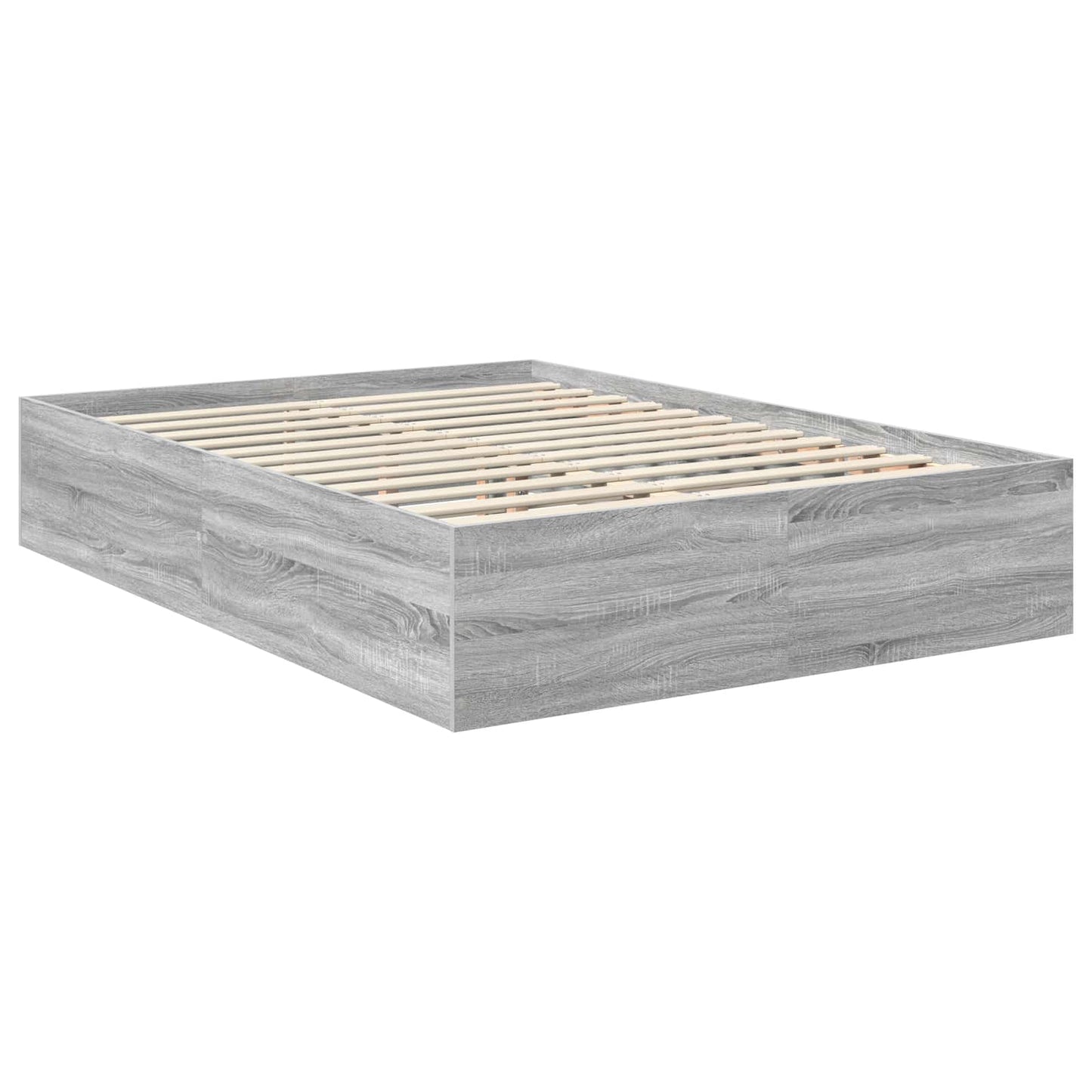 vidaXL Cadre de lit gris Sonoma 150 x 200 cm Bois d'ingénierie