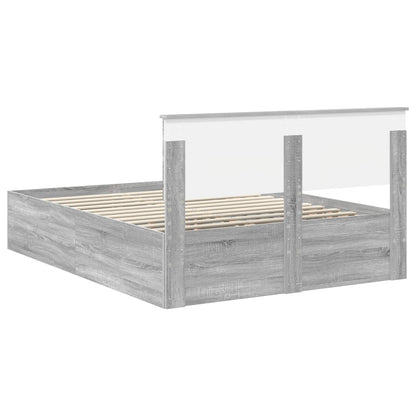 vidaXL Cadre de lit gris Sonoma 150 x 200 cm Bois d'ingénierie