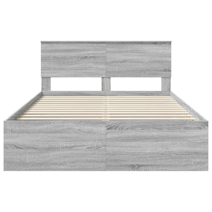 vidaXL Cadre de lit gris Sonoma 150 x 200 cm Bois d'ingénierie