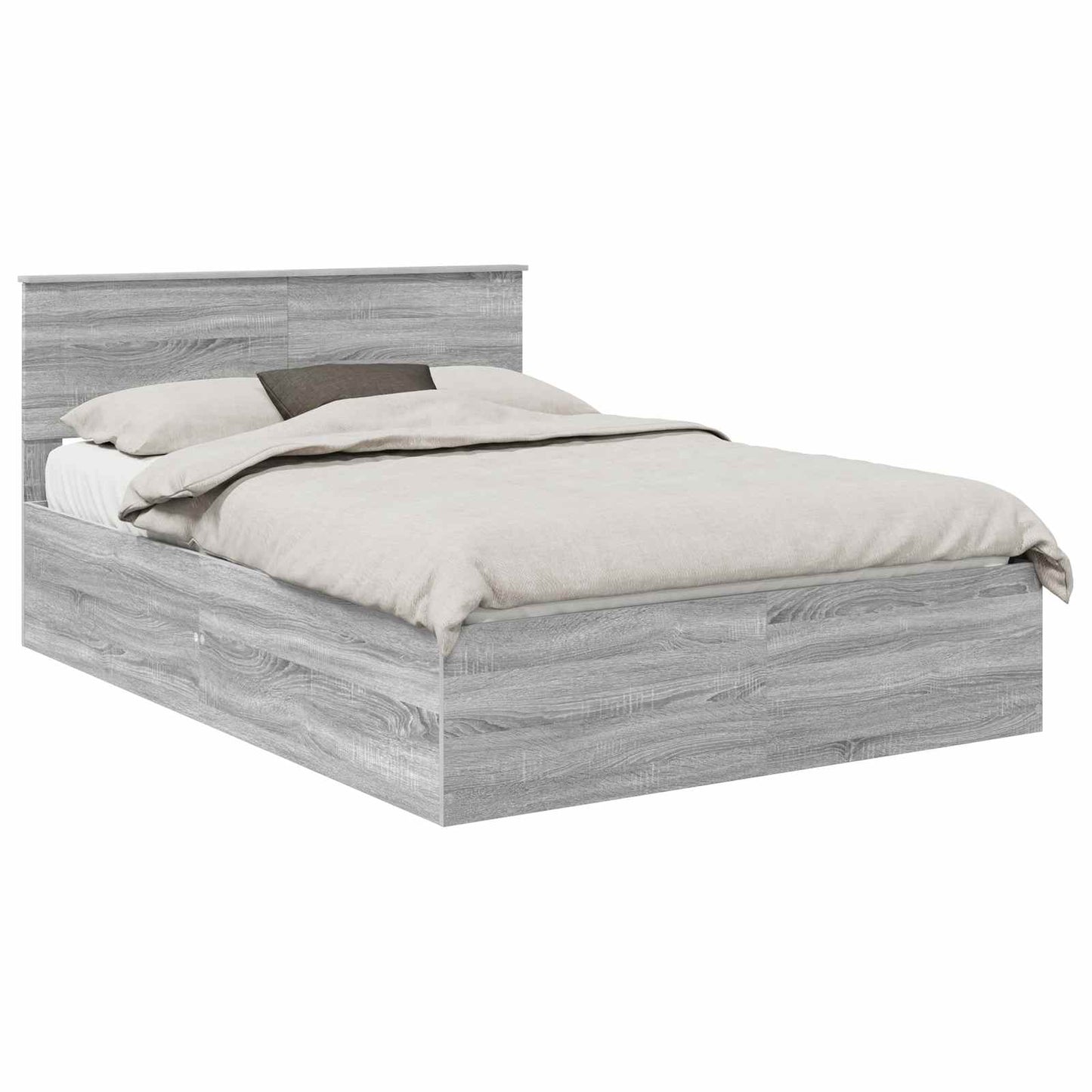 Bettrahmen Graues Sonoma 140 x 200 cm Holzwerkstoff
