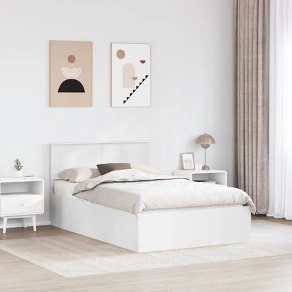 vidaXL Cadre de lit avec tête de lit Blanc 135 x 190 cm Aggloméré
