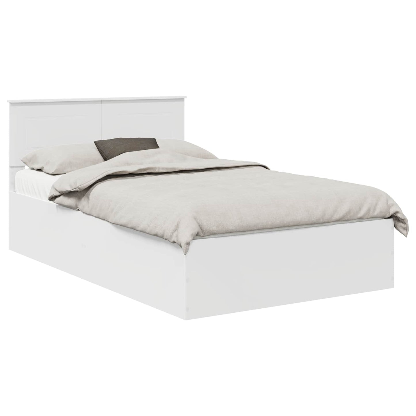 vidaXL Cadre de lit avec tête de lit Blanc 135 x 190 cm Aggloméré