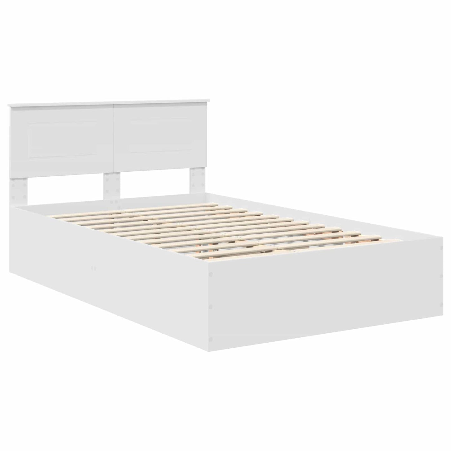 vidaXL Cadre de lit avec tête de lit Blanc 135 x 190 cm Aggloméré