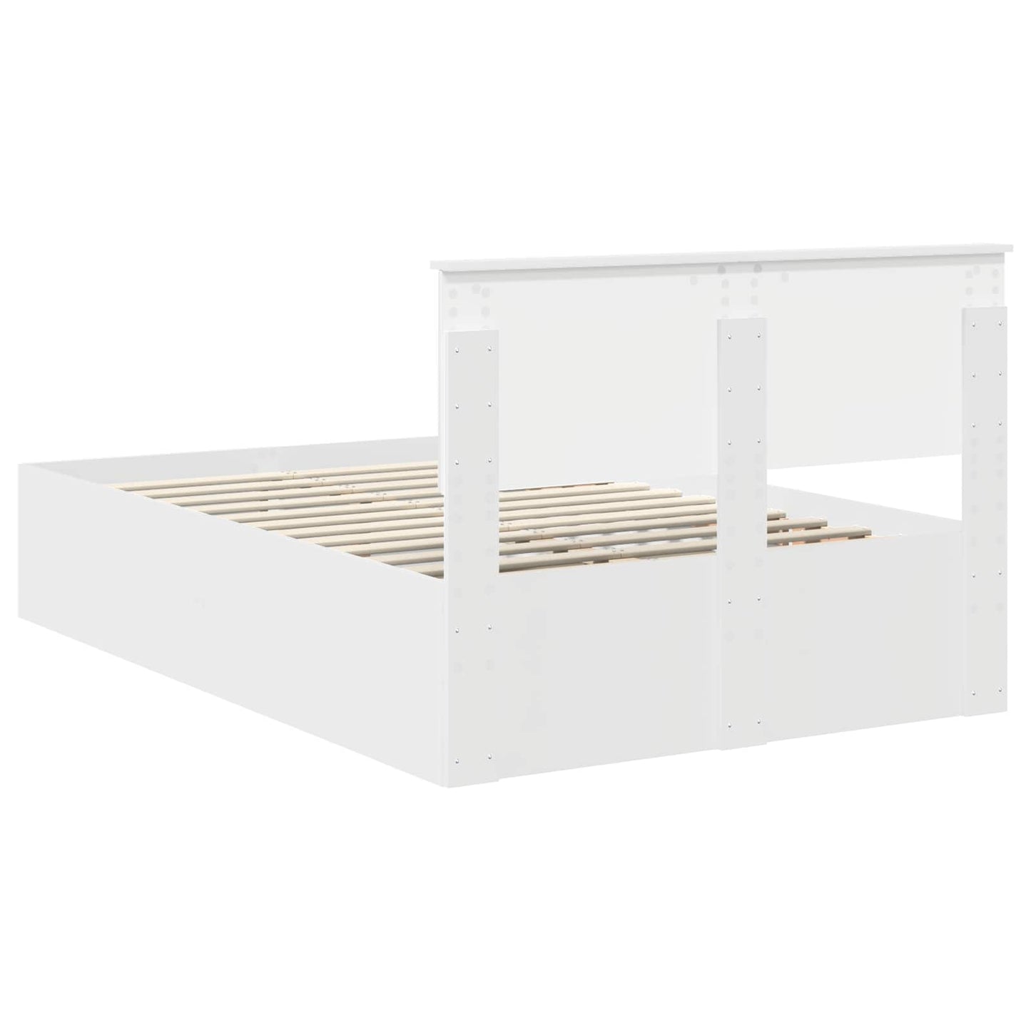 vidaXL Cadre de lit avec tête de lit Blanc 135 x 190 cm Aggloméré