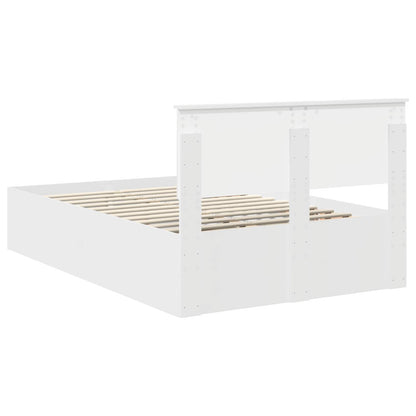 vidaXL Cadre de lit avec tête de lit Blanc 135 x 190 cm Aggloméré