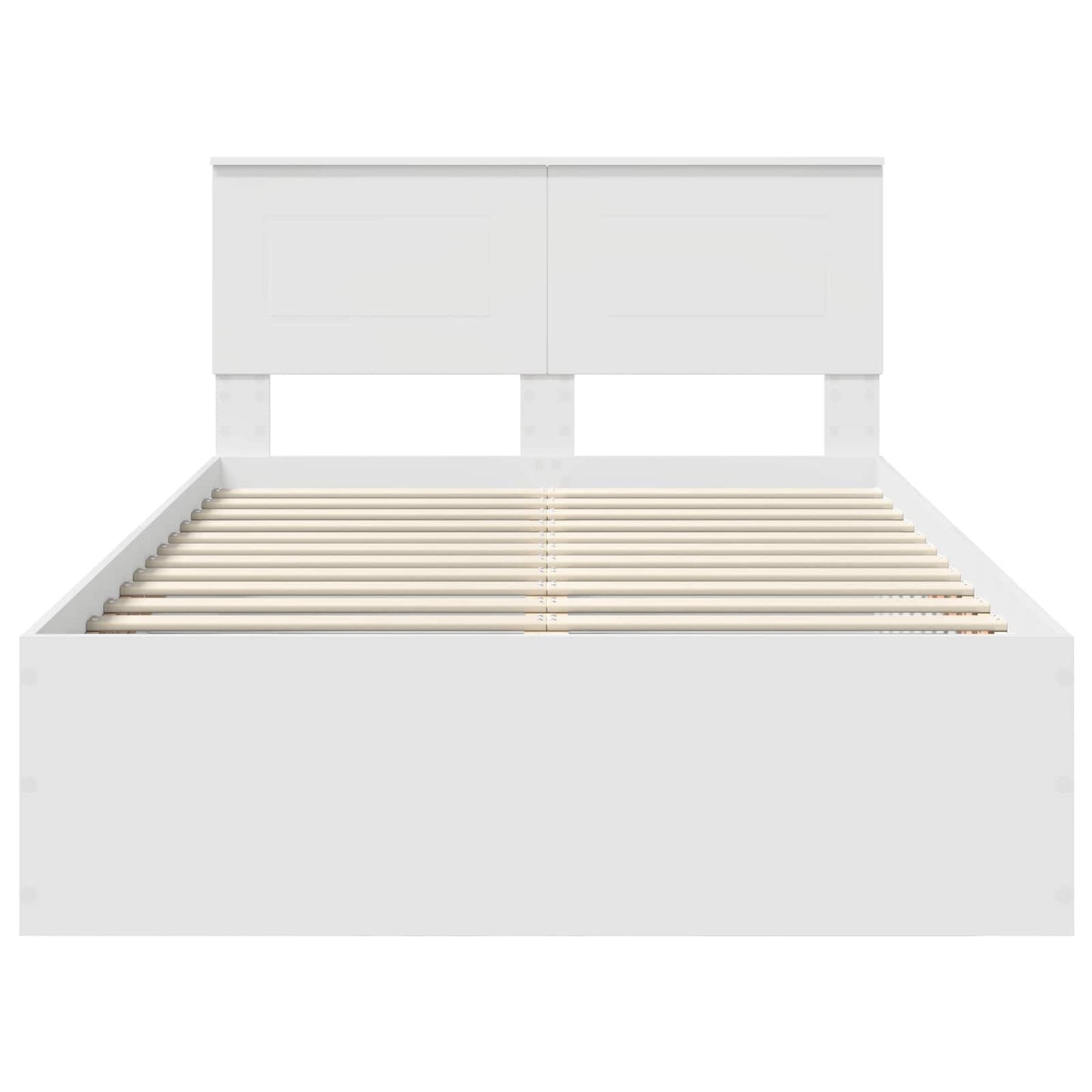 vidaXL Cadre de lit avec tête de lit Blanc 135 x 190 cm Aggloméré