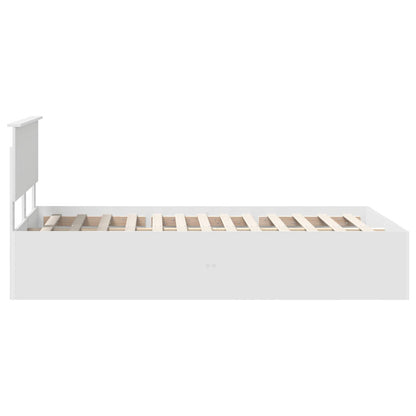 vidaXL Cadre de lit avec tête de lit Blanc 135 x 190 cm Aggloméré
