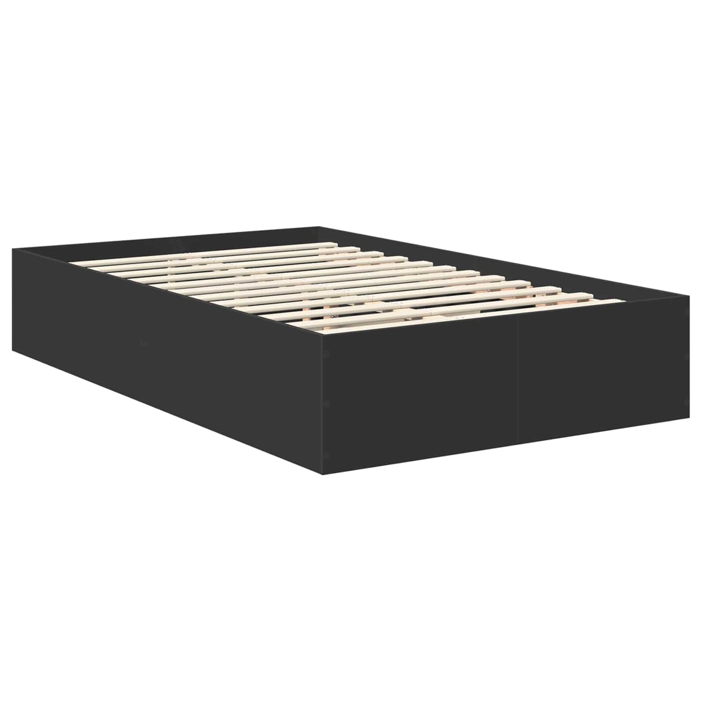 vidaXL Bettrahmen mit Kopfteil Schwarz 135 x 190 cm Holzwerkstoff