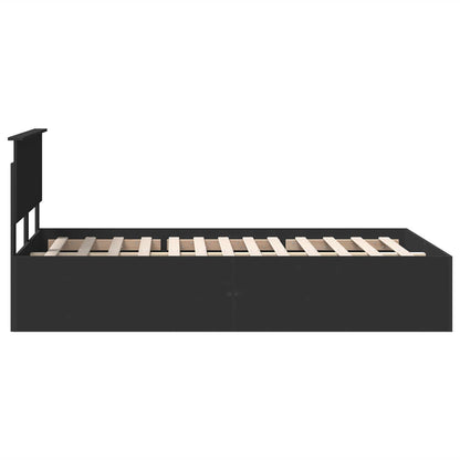 vidaXL Bettrahmen mit Kopfteil Schwarz 135 x 190 cm Holzwerkstoff
