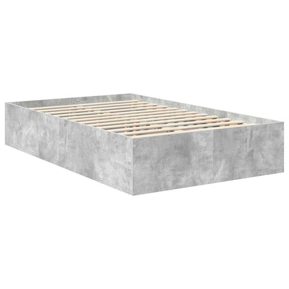 vidaXL Bettrahmen mit Kopfteil Beton Grau 135 x 190 cm Holzwerkstoff