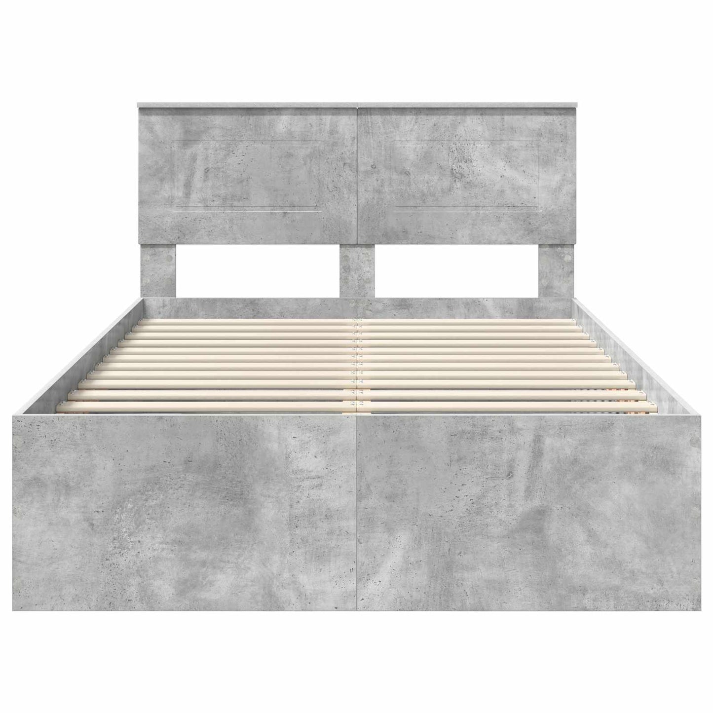 vidaXL Bettrahmen mit Kopfteil Beton Grau 135 x 190 cm Holzwerkstoff