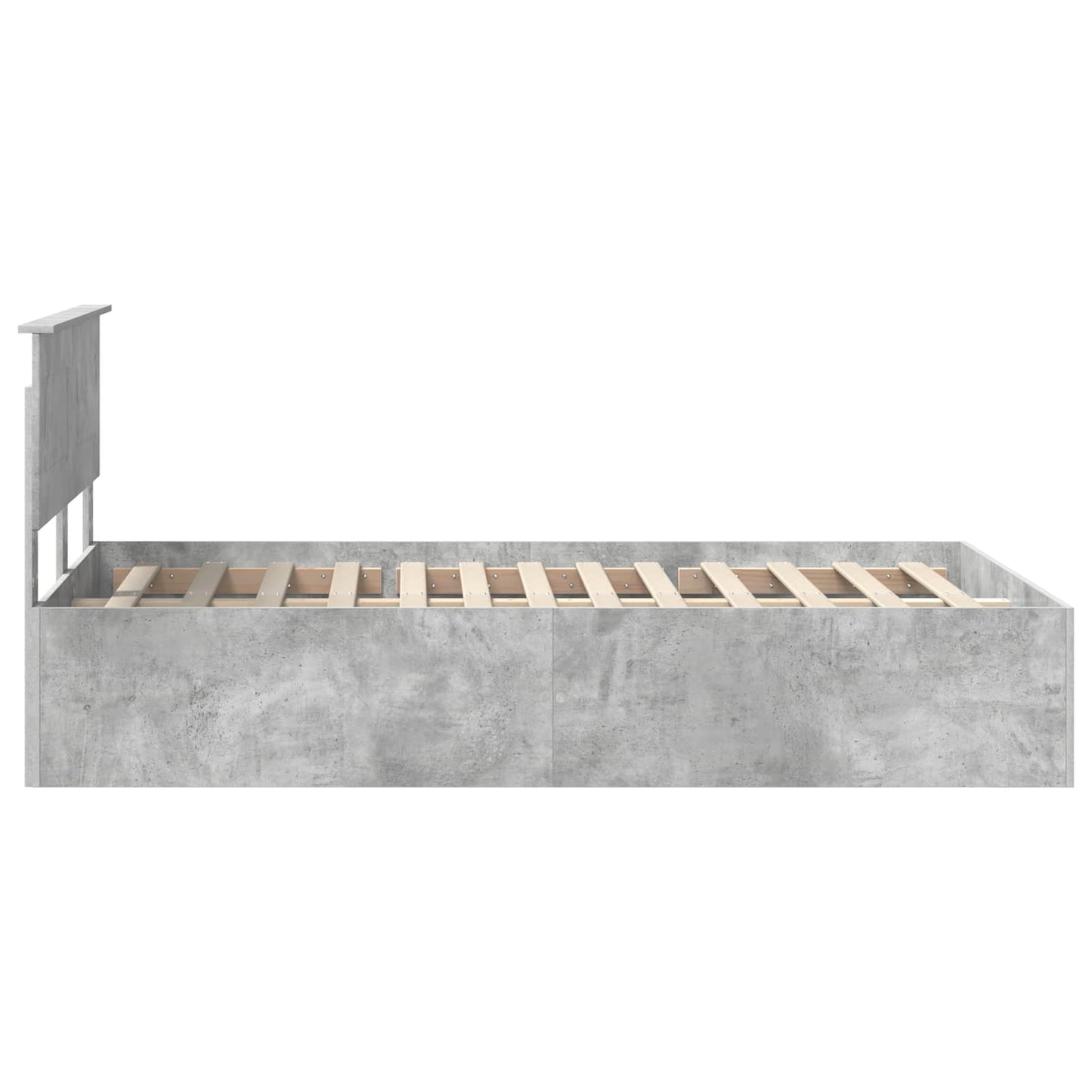 vidaXL Bettrahmen mit Kopfteil Beton Grau 135 x 190 cm Holzwerkstoff