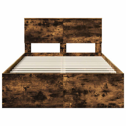 Bettrahmen Geräucherte Eiche 135 x 190 cm Holzwerkstoff