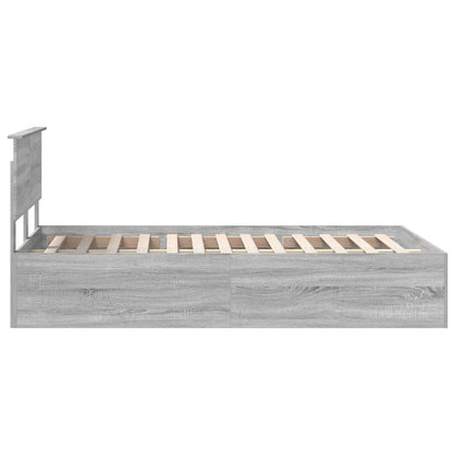 Bettrahmen Graues Sonoma 135 x 190 cm Holzwerkstoff
