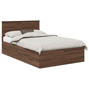 vidaXL Bettrahmen Braun Eichen-Optik 135 x 190 cm Holzwerkstoff
