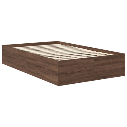 vidaXL Bettrahmen Braun Eichen-Optik 135 x 190 cm Holzwerkstoff