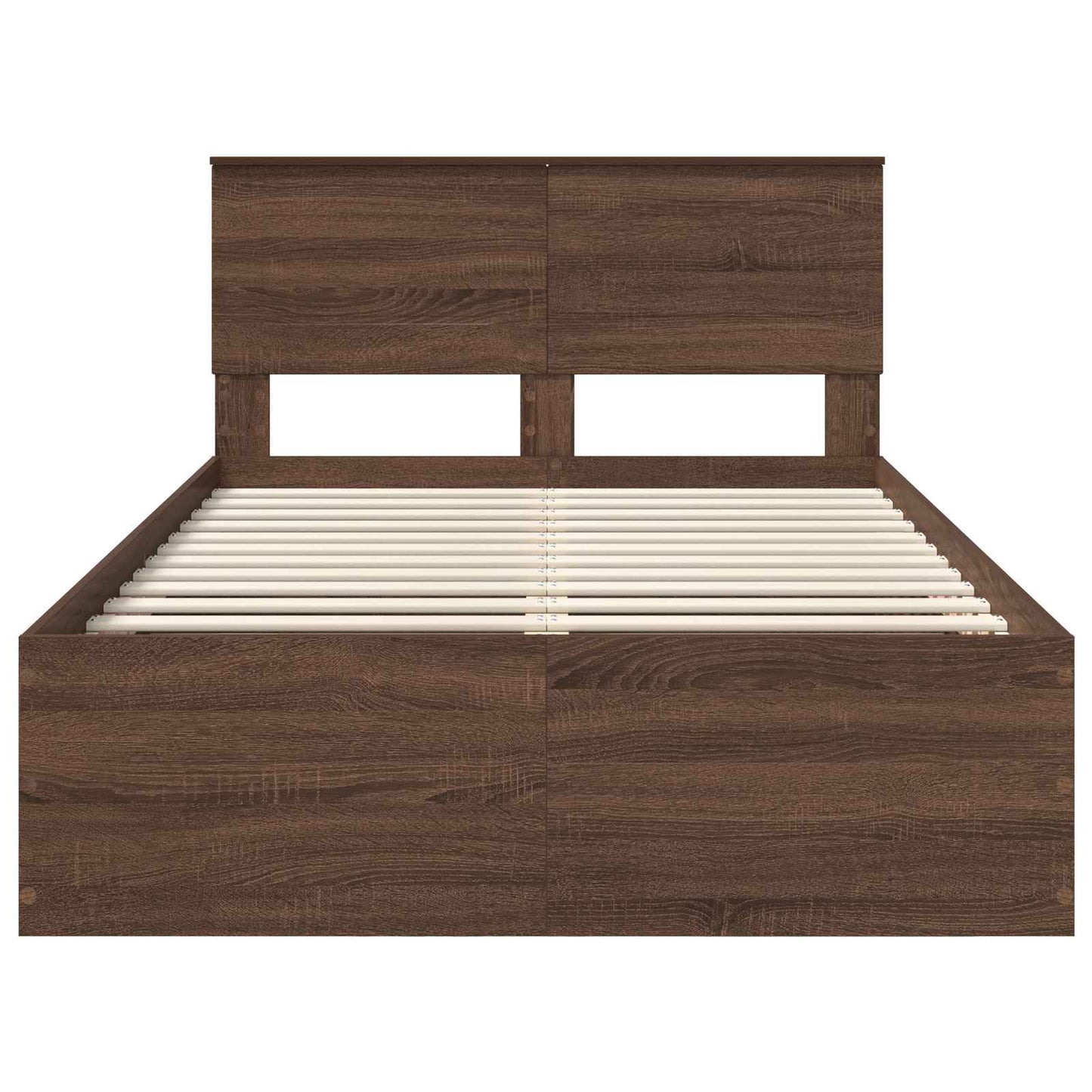 vidaXL Bettrahmen Braun Eichen-Optik 135 x 190 cm Holzwerkstoff