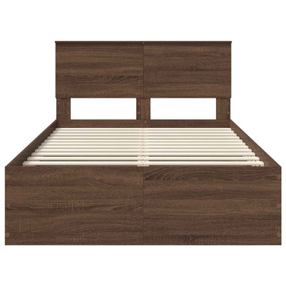 vidaXL Bettrahmen Braun Eichen-Optik 135 x 190 cm Holzwerkstoff