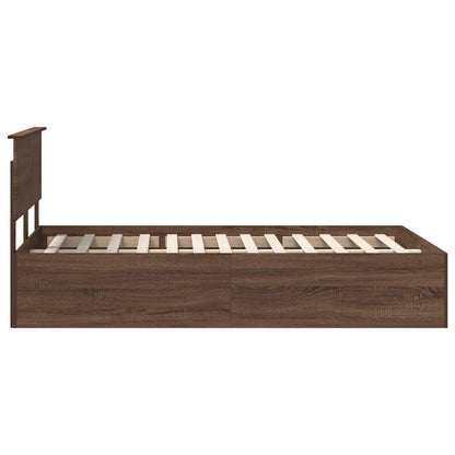 vidaXL Bettrahmen Braun Eichen-Optik 135 x 190 cm Holzwerkstoff