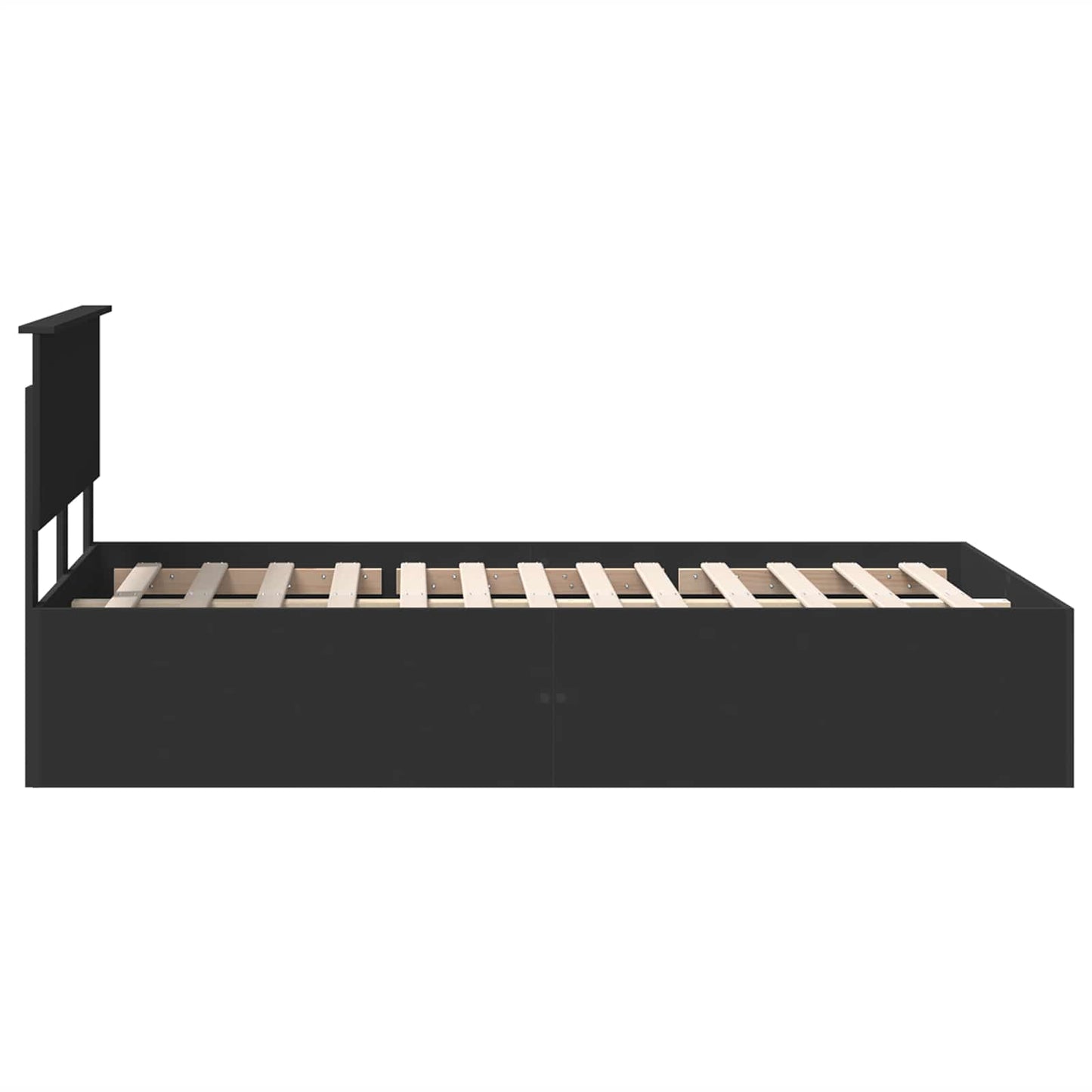 vidaXL Bettrahmen mit Kopfteil Schwarz 120 x 190 cm Holzwerkstoff