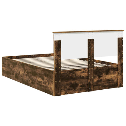 vidaXL Cadre de lit Chêne fumé 120 x 190 cm Bois d'ingénierie
