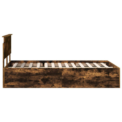 vidaXL Cadre de lit Chêne fumé 120 x 190 cm Bois d'ingénierie