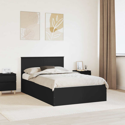 vidaXL Bettrahmen mit Kopfteil Schwarz 120 x 200 cm Holzwerkstoff
