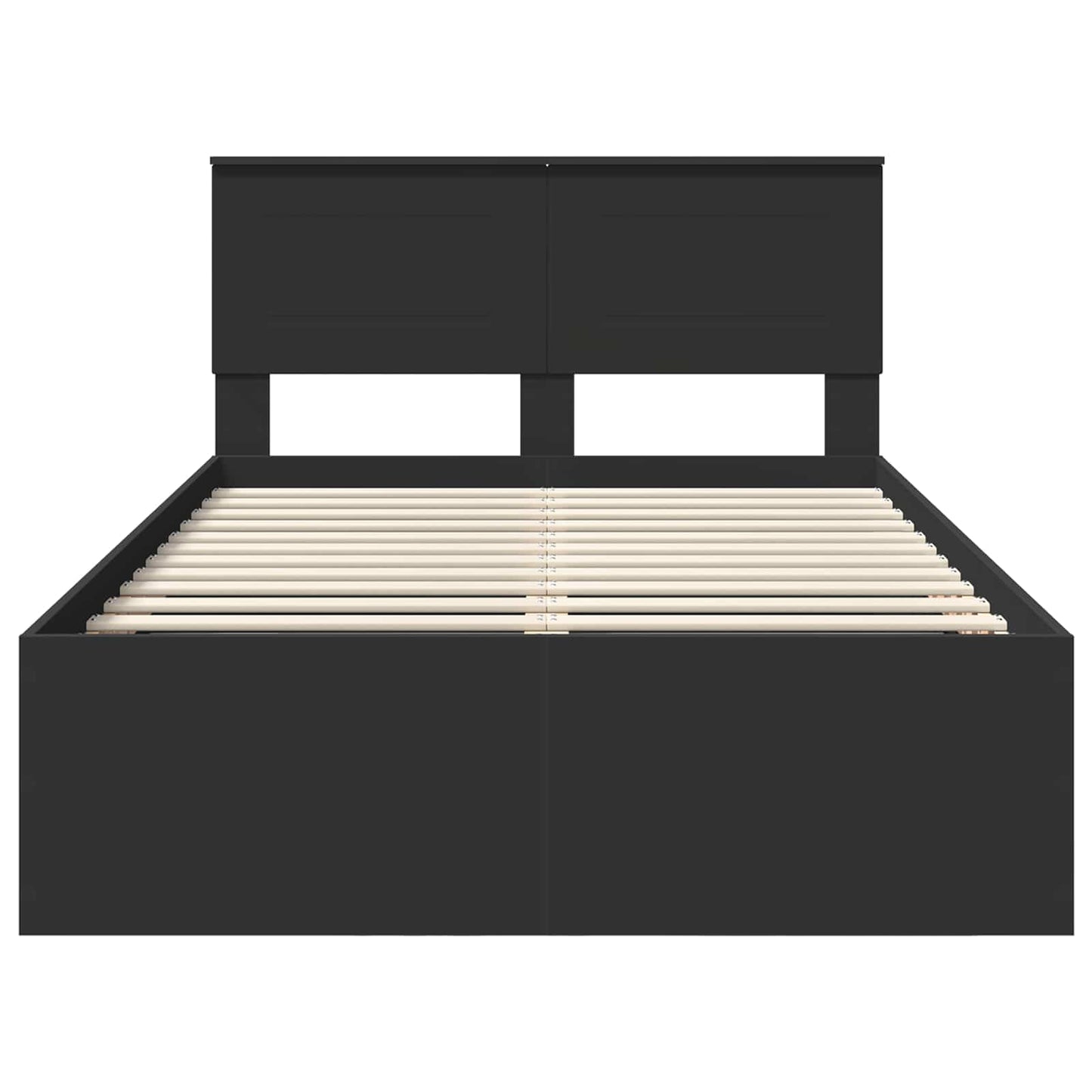 vidaXL Bettrahmen mit Kopfteil Schwarz 120 x 200 cm Holzwerkstoff