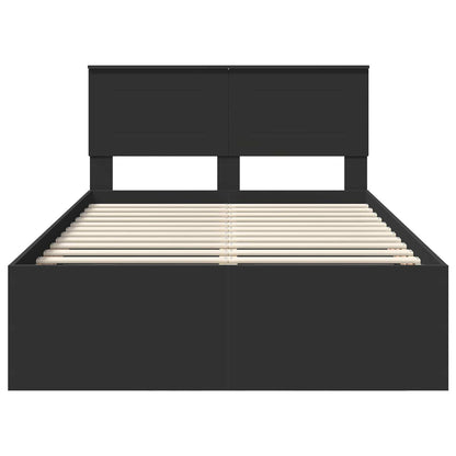 vidaXL Bettrahmen mit Kopfteil Schwarz 120 x 200 cm Holzwerkstoff