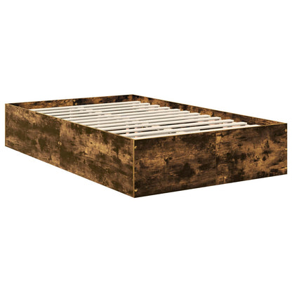 vidaXL Bettrahmen Geräucherte Eiche 120 x 200 cm Holzwerkstoff