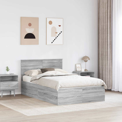 vidaXL Cadre de lit Gris Sonoma 120 x 200 cm Bois d'ingénierie