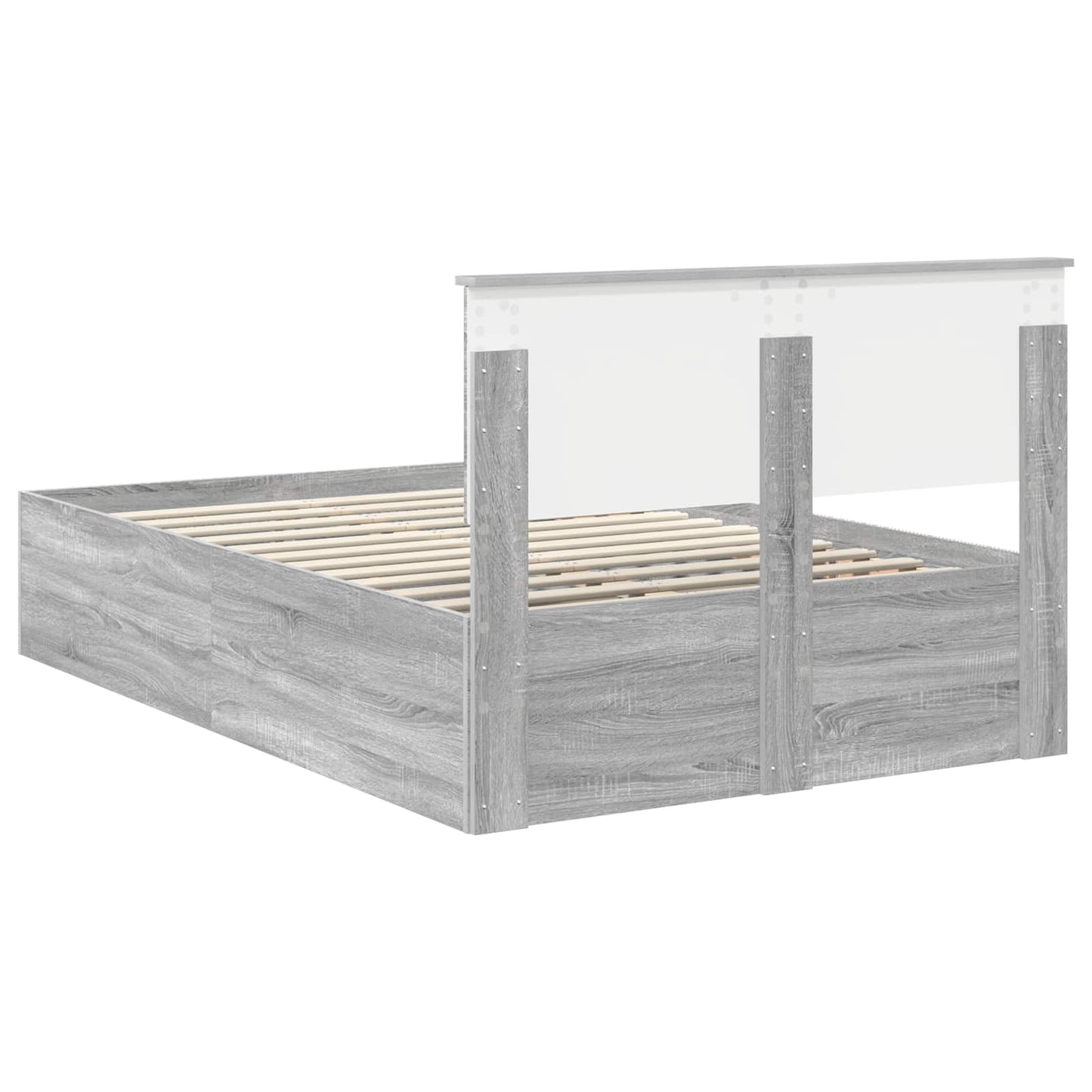 vidaXL Cadre de lit Gris Sonoma 120 x 200 cm Bois d'ingénierie