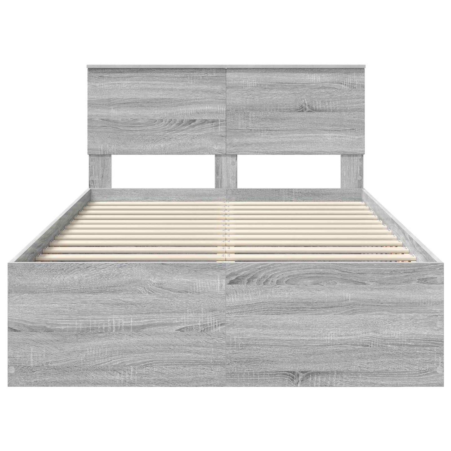 vidaXL Cadre de lit Gris Sonoma 120 x 200 cm Bois d'ingénierie