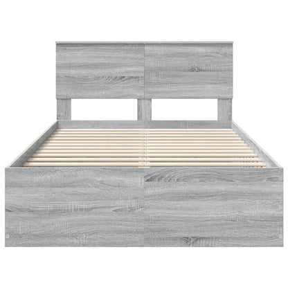 vidaXL Cadre de lit Gris Sonoma 120 x 200 cm Bois d'ingénierie