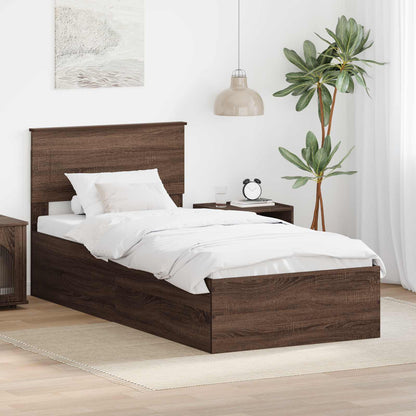 vidaXL Cadre de lit aspect chêne marron 120 x 200 cm Bois d'ingénierie