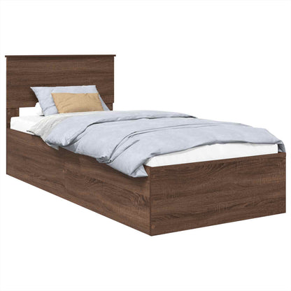vidaXL Cadre de lit aspect chêne marron 120 x 200 cm Bois d'ingénierie
