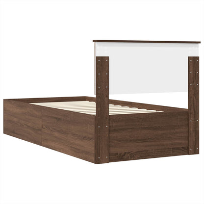 vidaXL Cadre de lit aspect chêne marron 120 x 200 cm Bois d'ingénierie