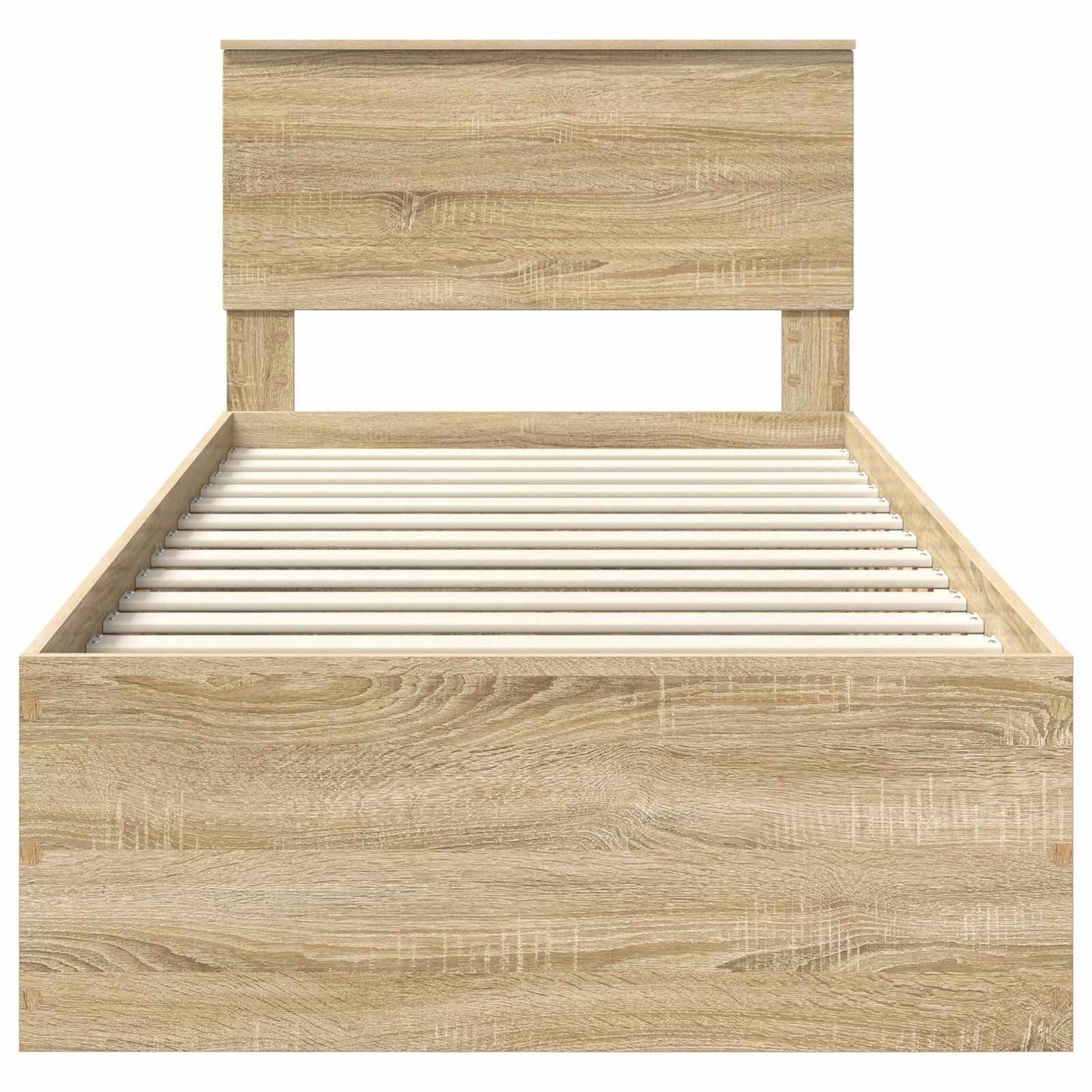 vidaXL Bettrahmen mit Kopfteil Sonoma-Eiche 90 x 190 cm Holzwerkstoff