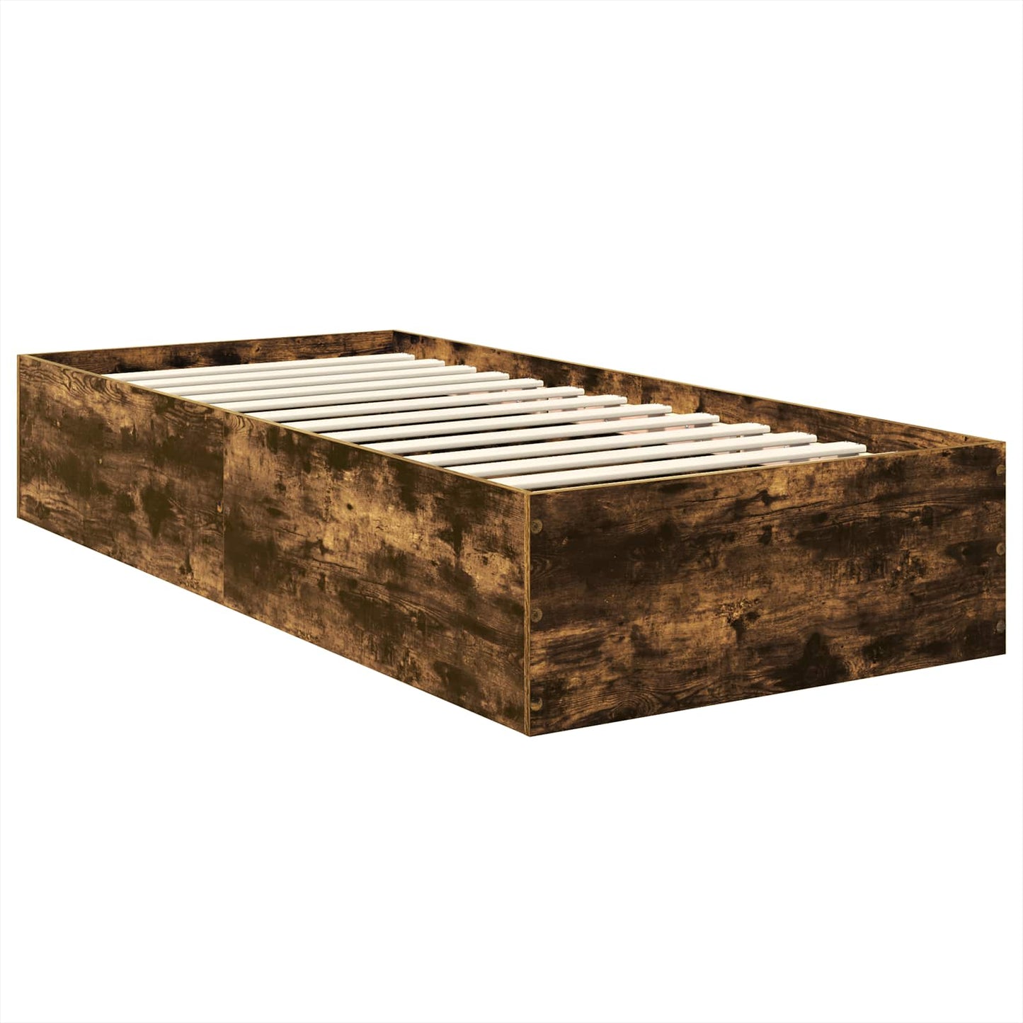 vidaXL Cadre de lit Chêne fumé 90 x 190 cm Bois d'ingénierie