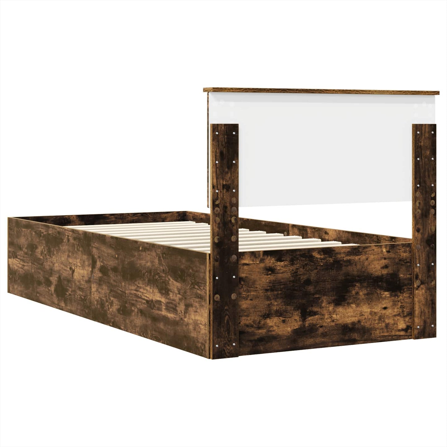vidaXL Cadre de lit Chêne fumé 90 x 190 cm Bois d'ingénierie