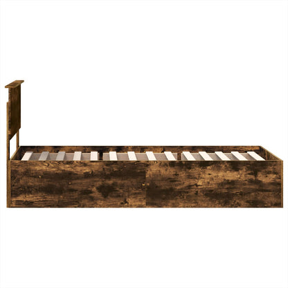 vidaXL Cadre de lit Chêne fumé 90 x 190 cm Bois d'ingénierie