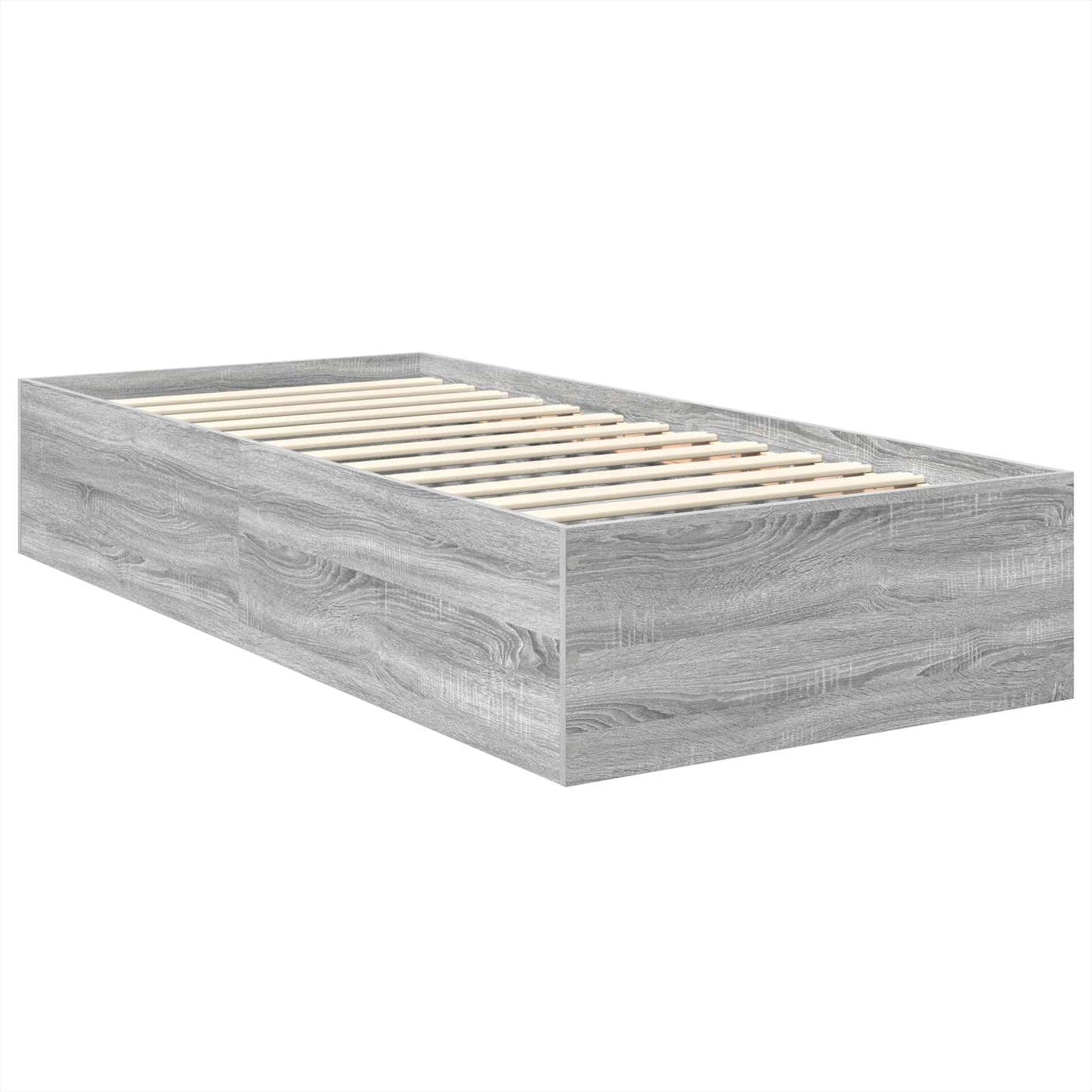 vidaXL Bettrahmen mit Kopfteil Graues Sonoma 90 x 190 cm Holzwerkstoff