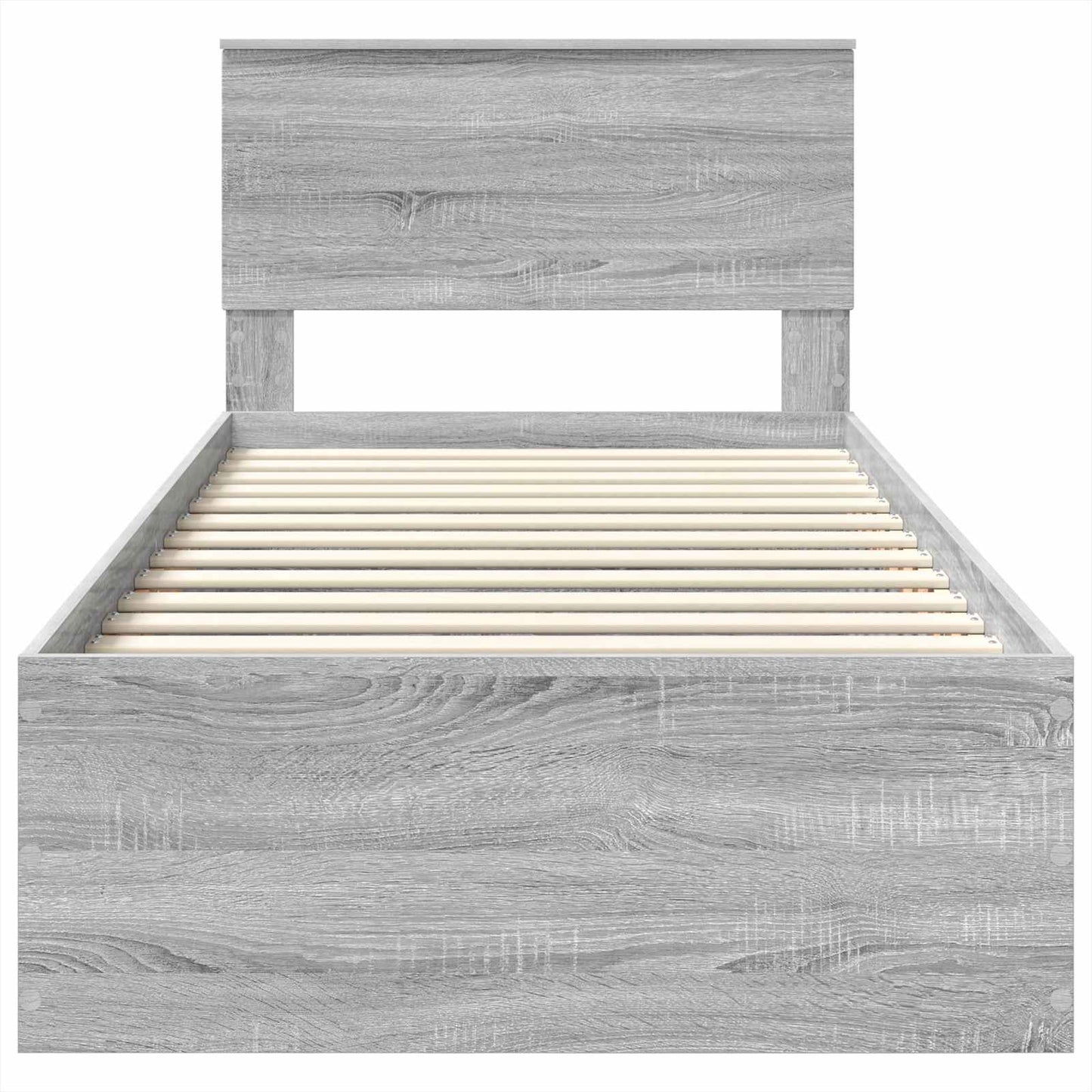 vidaXL Bettrahmen mit Kopfteil Graues Sonoma 90 x 190 cm Holzwerkstoff