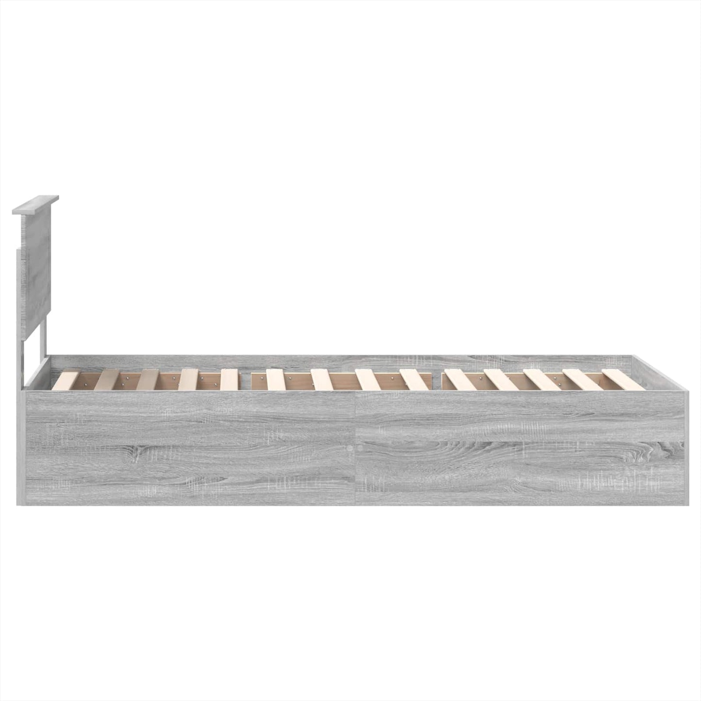 vidaXL Bettrahmen mit Kopfteil Graues Sonoma 90 x 190 cm Holzwerkstoff